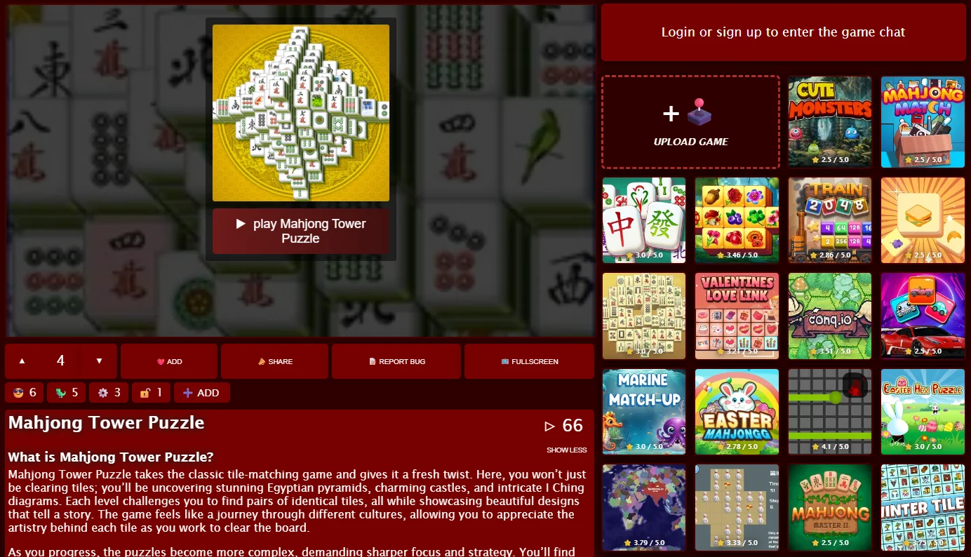 Mahjong tower puzzle